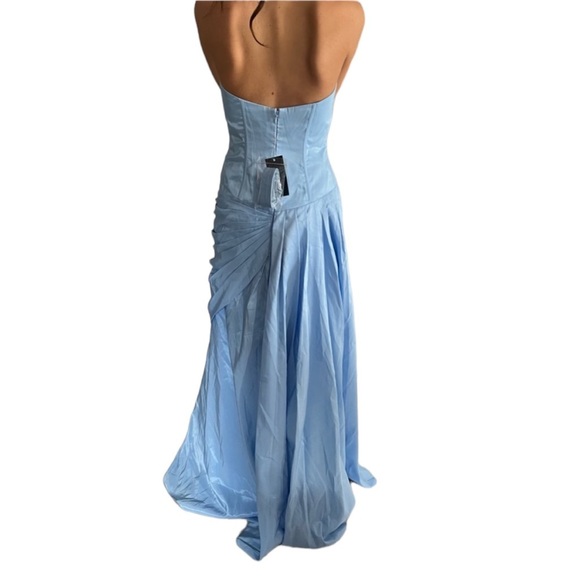 Jovani Strapless Corset Gown Blue - Picture 4 of 6